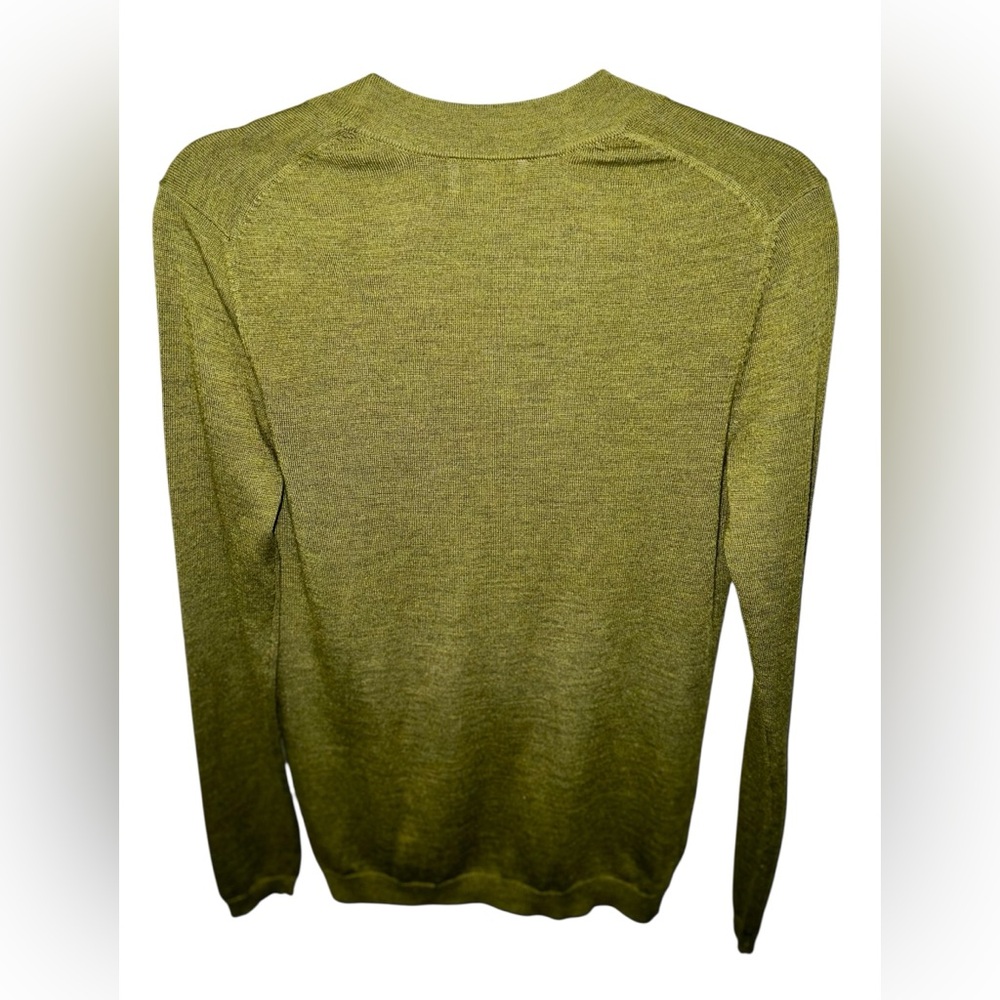 Ann Taylor LOFT V-Neck Cardigan Sweater Sequins Wool Button Lime Green Sz Sm - Picture 2 of 7